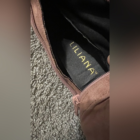 Liliana pink or mauve faux suede thigh high boots - Picture 6 of 8